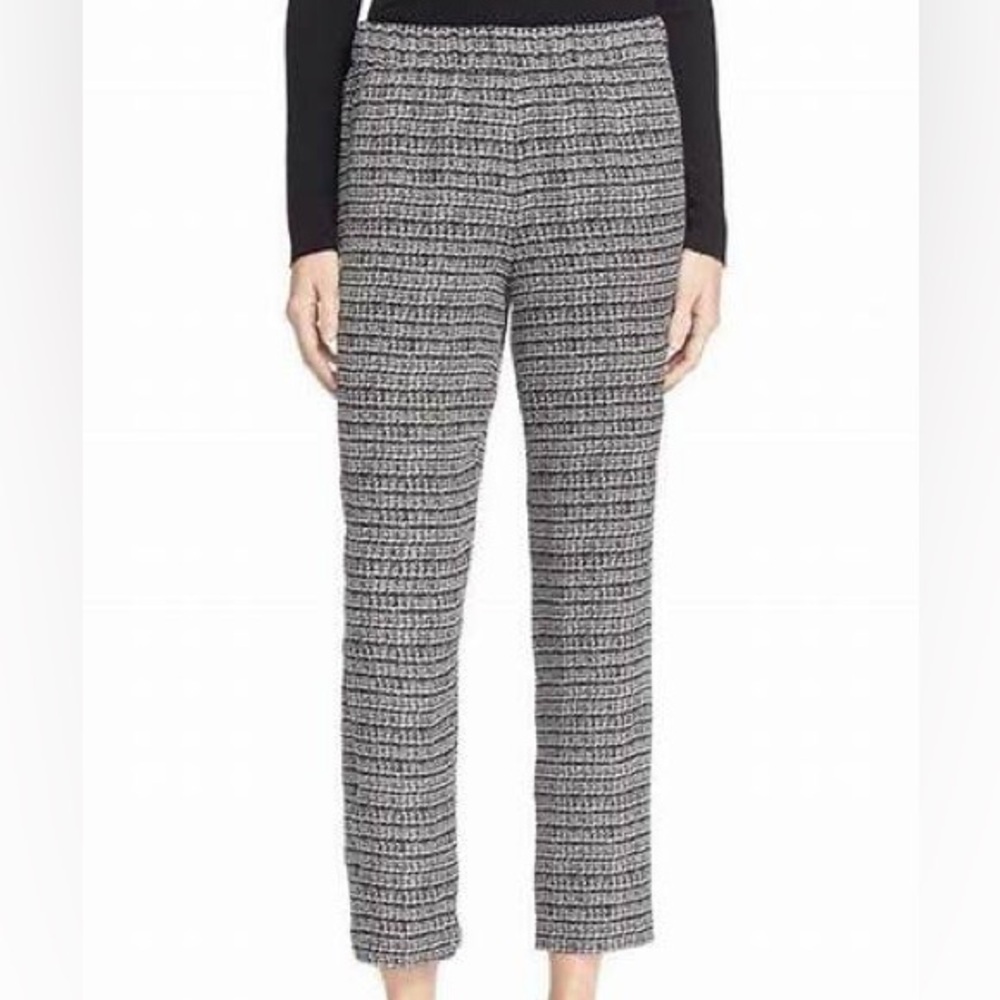 Theory Pants Korene Tweedy Print 100% Silk Trousers | Business Casual Size Small